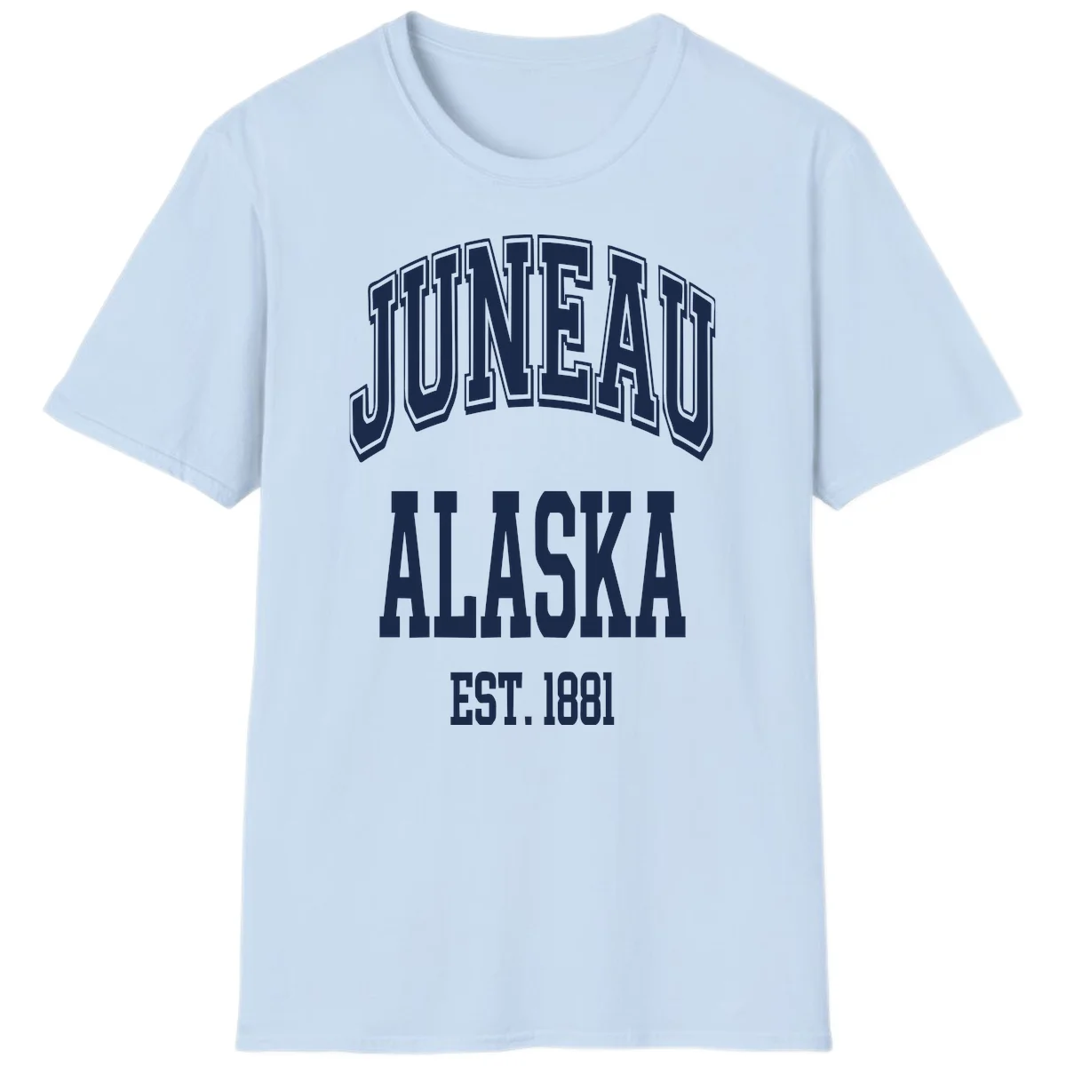 Juneau At Alaska Est 1881 T-Shirt in Light Blue
