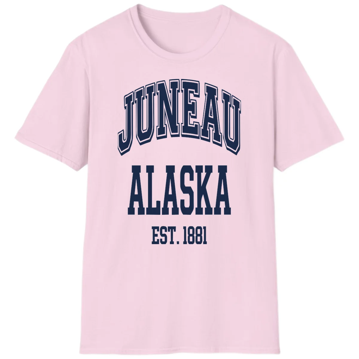 Juneau At Alaska Est 1881 T-Shirt in Light Pink