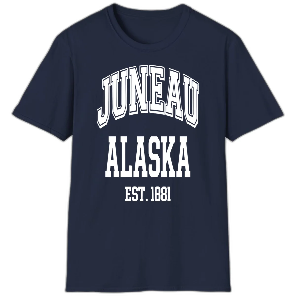 Juneau At Alaska Est 1881 T-Shirt in Navy