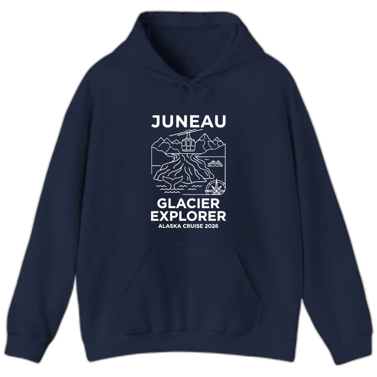 Juneau Glacier Explorer Alaska Cruise 2026 Hoodie in Navy