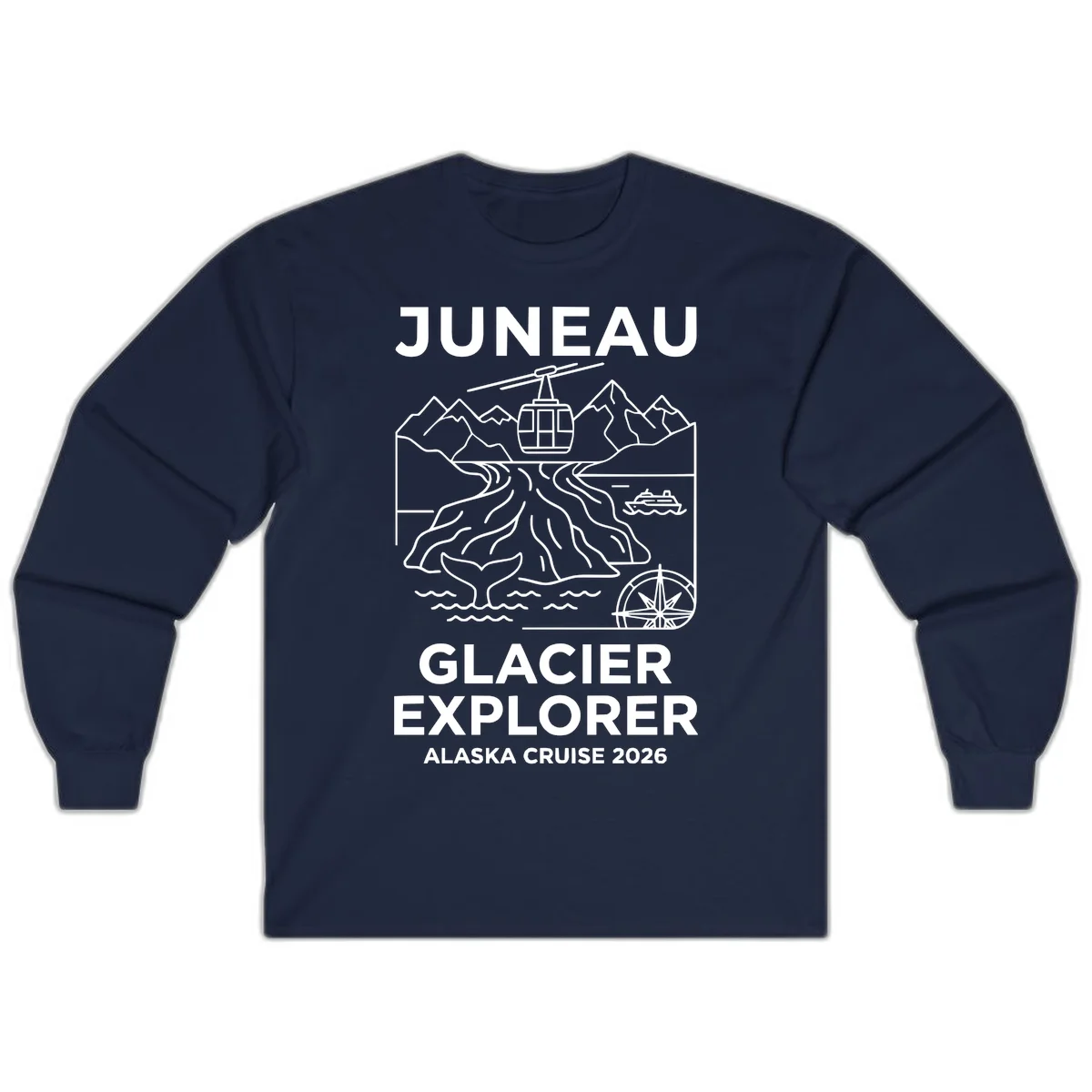 Juneau Glacier Explorer Alaska Cruise 2026 Long Sleeve in Navy