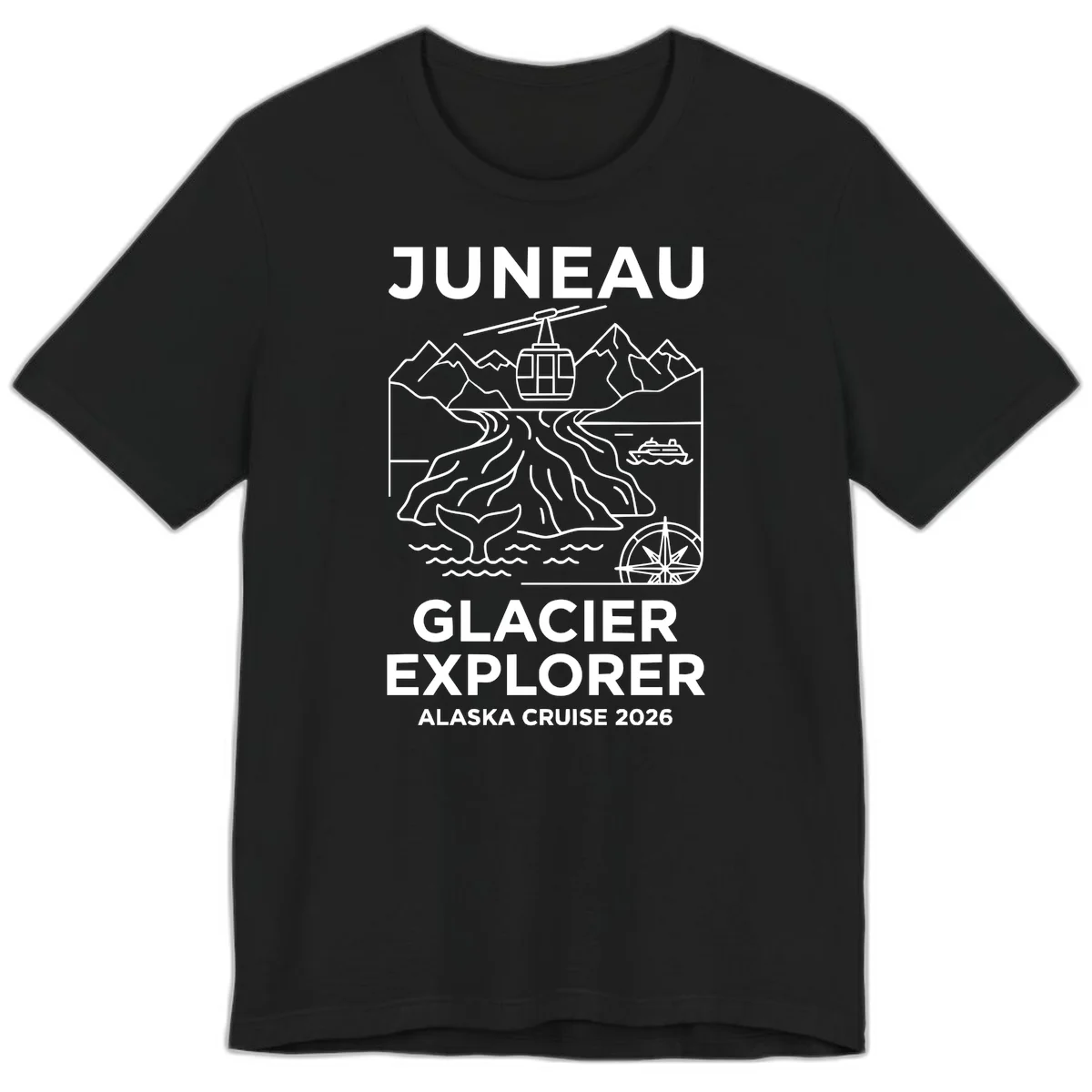 Juneau Glacier Explorer Alaska Cruise 2026 Premium T-Shirt in Black