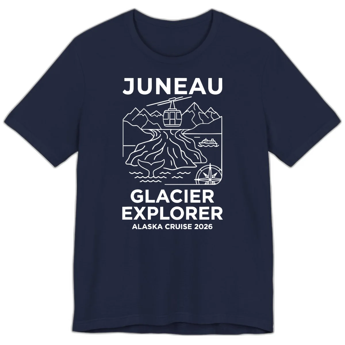 Juneau Glacier Explorer Alaska Cruise 2026 Premium T-Shirt in Navy
