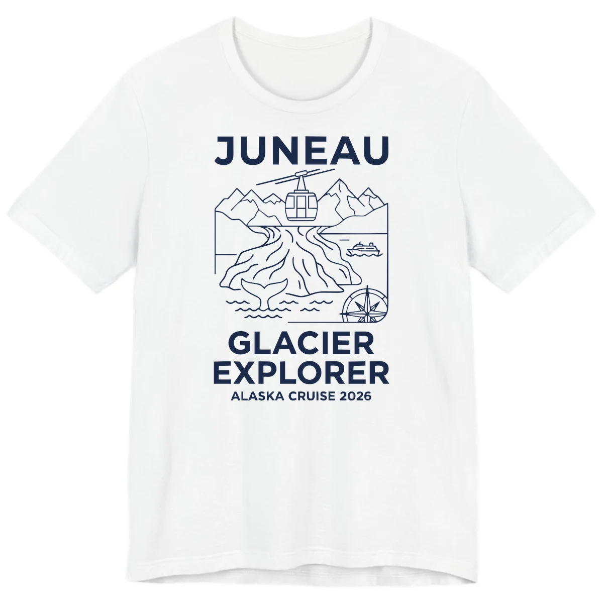 Juneau Glacier Explorer Alaska Cruise 2026 Premium T-Shirt in White