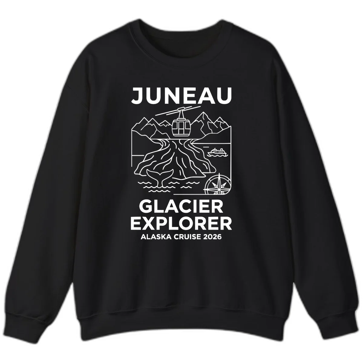 Juneau Glacier Explorer Alaska Cruise 2026 Sweatshirt in Black