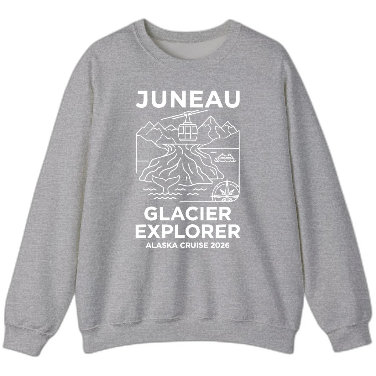 Juneau Glacier Explorer Alaska Cruise 2026 Sweatshirt in Sport Grey