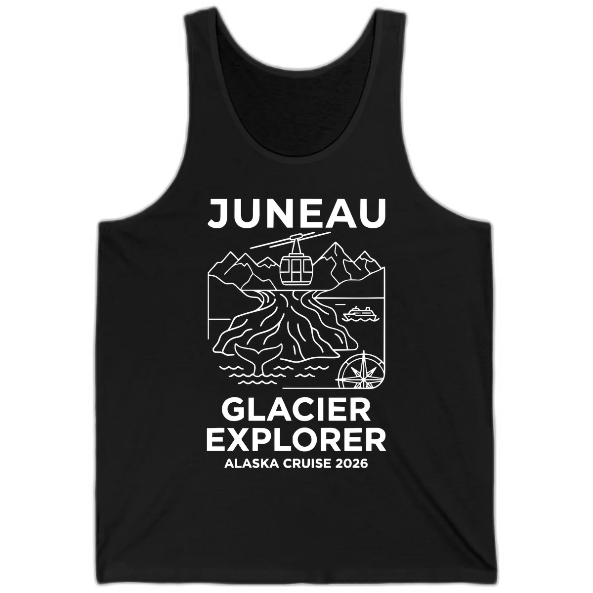 Juneau Glacier Explorer Alaska Cruise 2026 Tank Top in Black