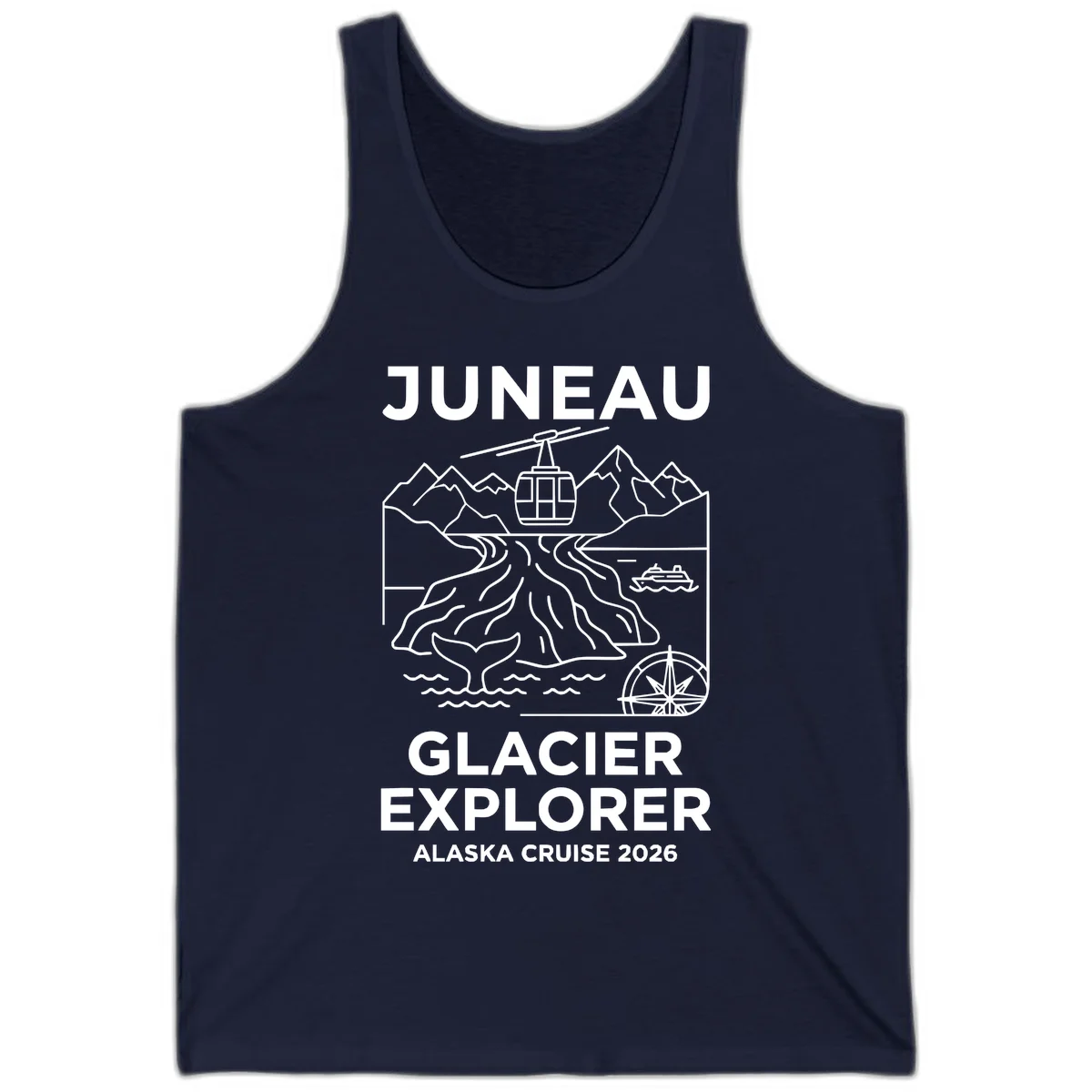 Juneau Glacier Explorer Alaska Cruise 2026 Tank Top in Navy