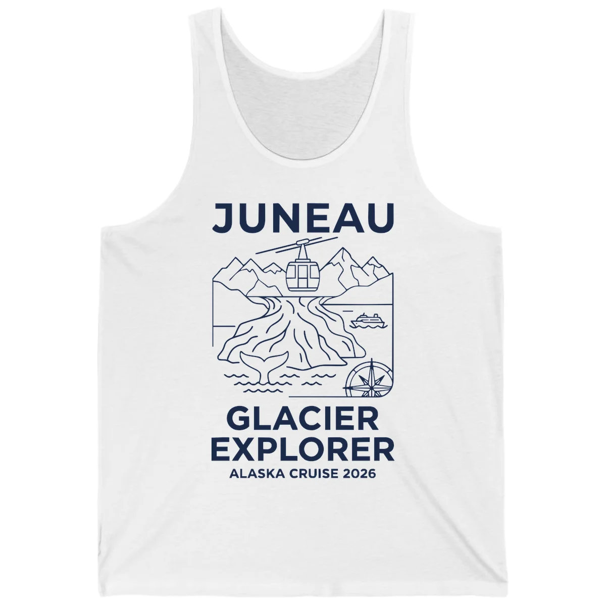 Juneau Glacier Explorer Alaska Cruise 2026 Tank Top in White