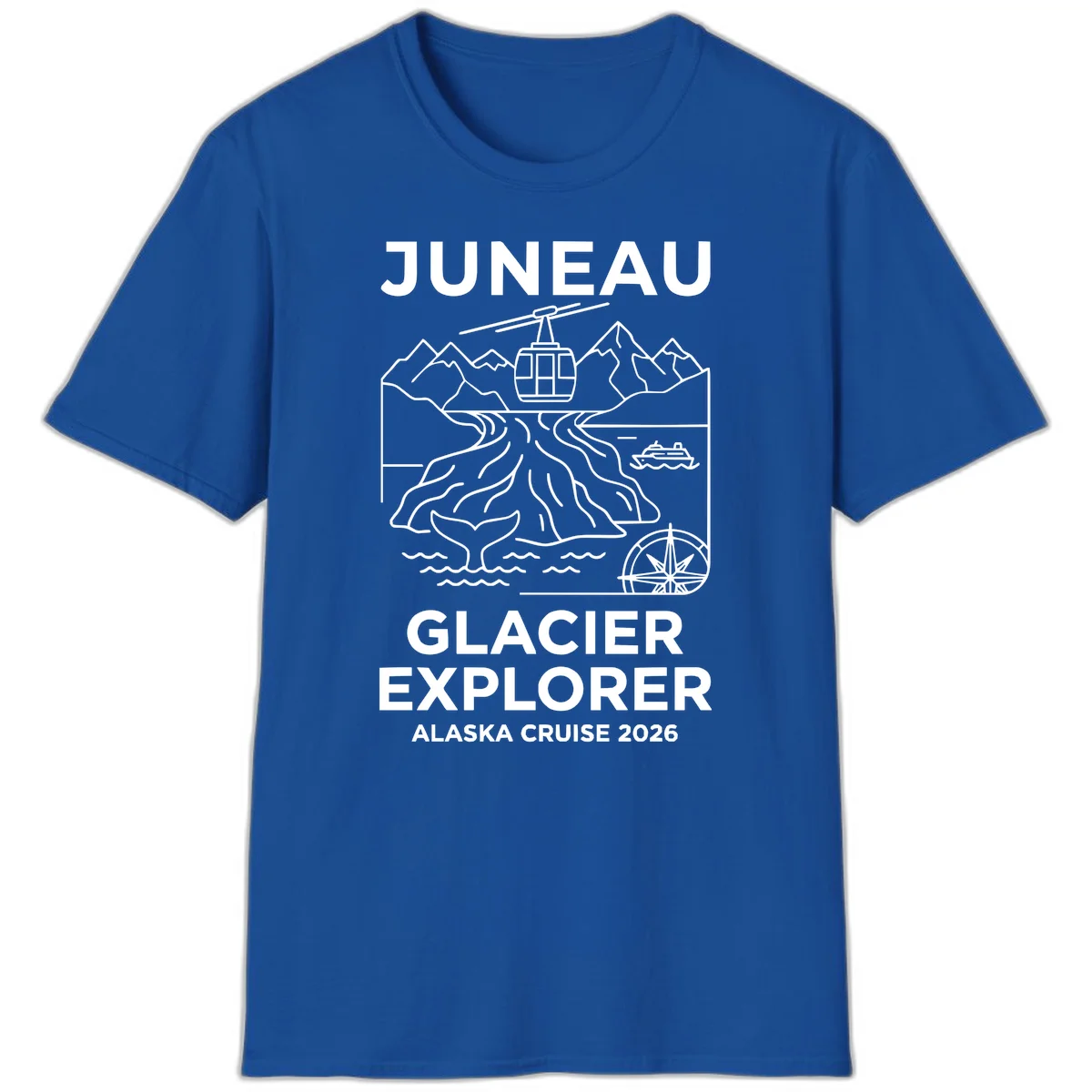 Juneau Glacier Explorer Alaska Cruise 2026 T-Shirt in Royal