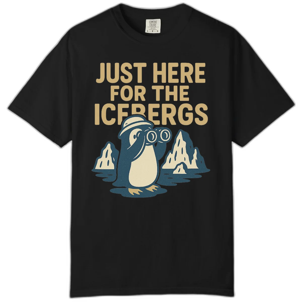 Just Here For The Icebergs Comfort Color in Black