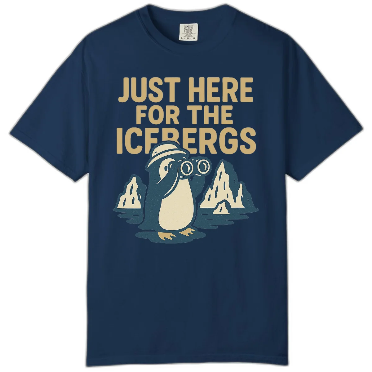 Just Here For The Icebergs Comfort Color in Navy