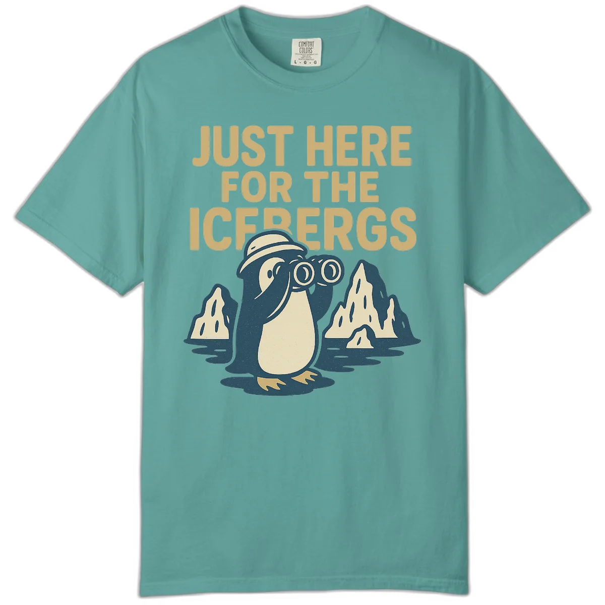 Just Here For The Icebergs Comfort Color in Seafoam