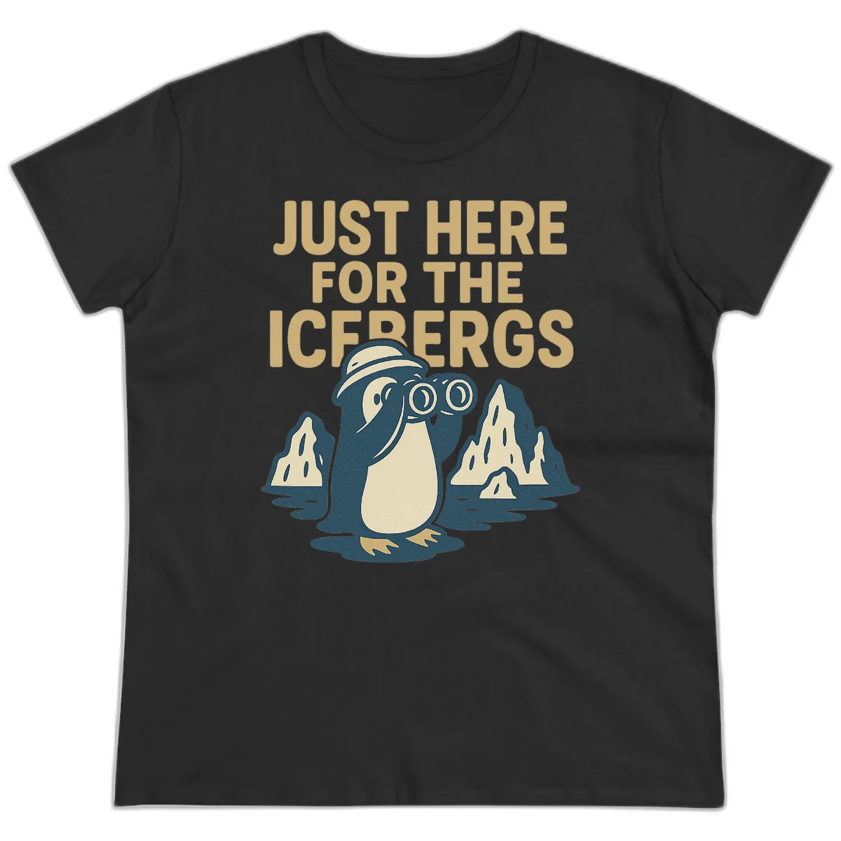 Just Here For The Icebergs Ladies Tee in Black