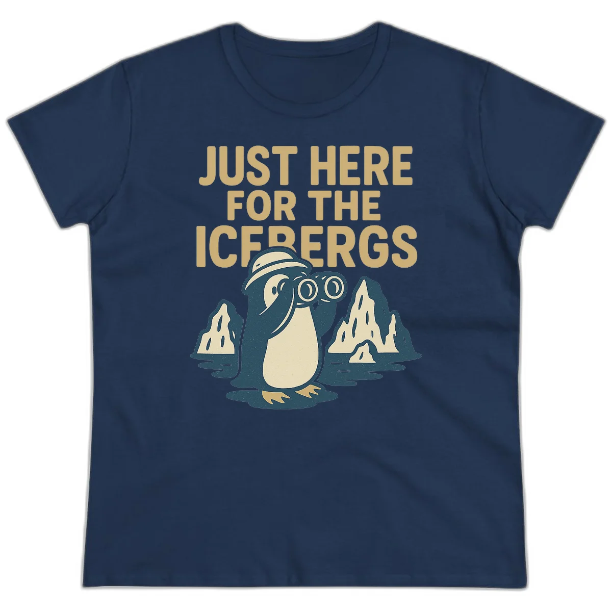 Just Here For The Icebergs Ladies Tee in Navy
