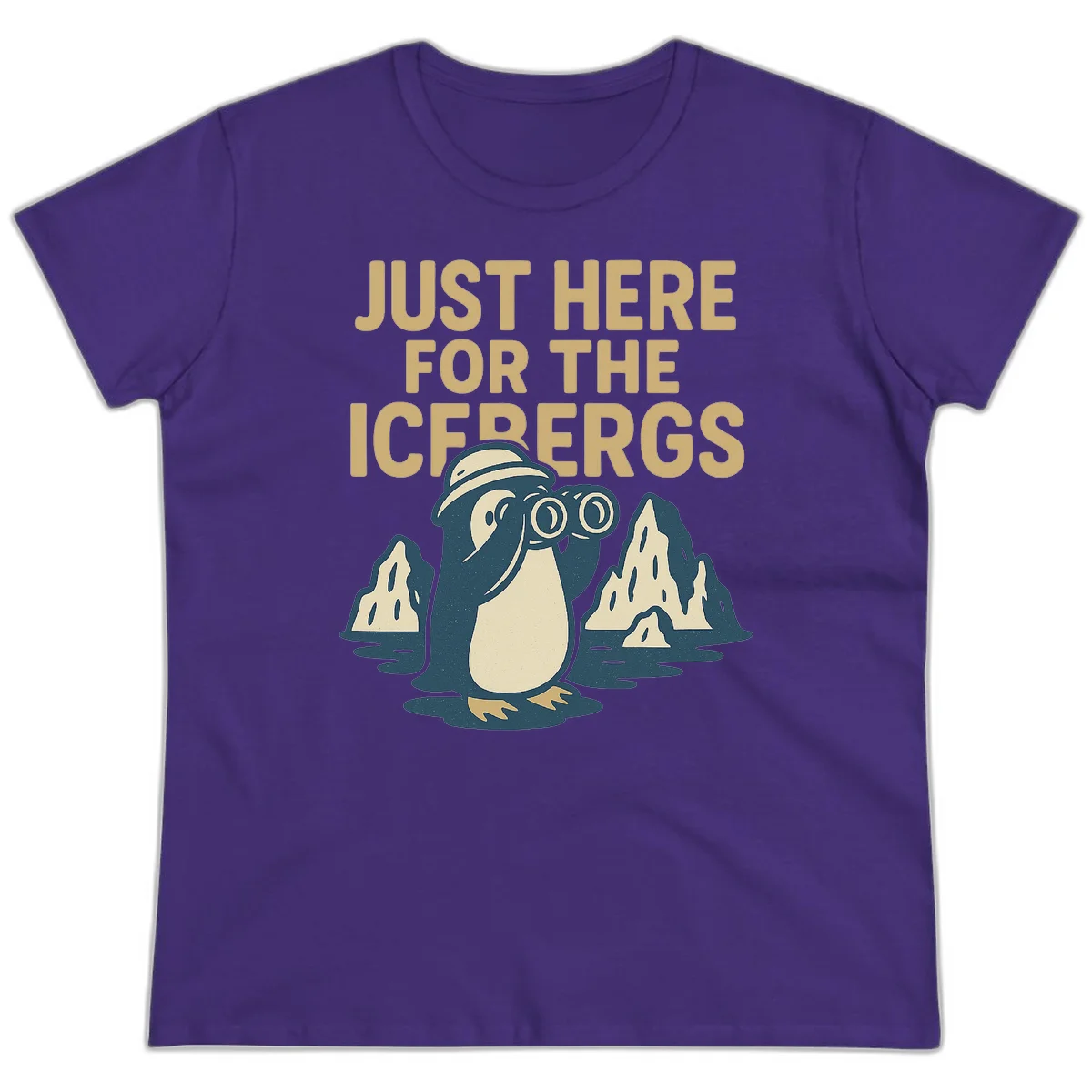 Just Here For The Icebergs Ladies Tee in Purple