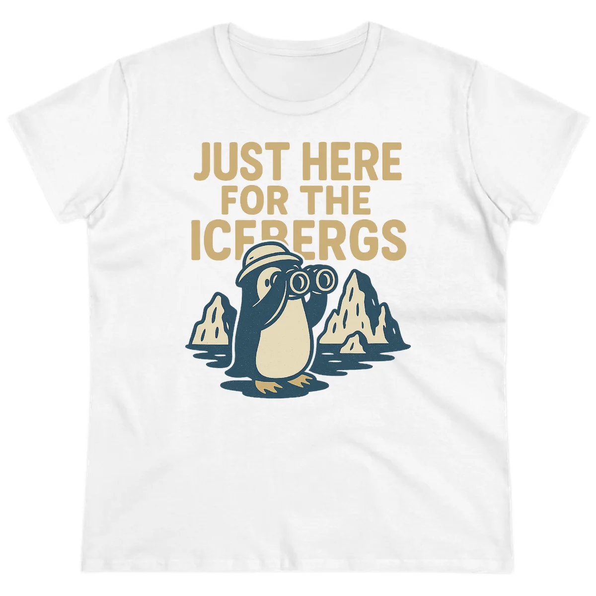 Just Here For The Icebergs Ladies Tee in White