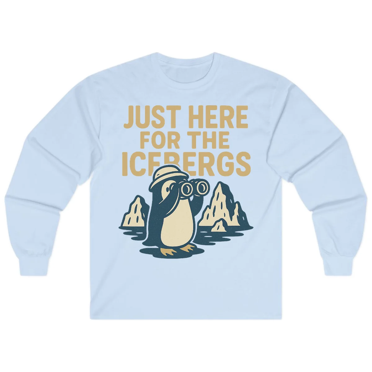 Just Here For The Icebergs Long Sleeve in Light Blue