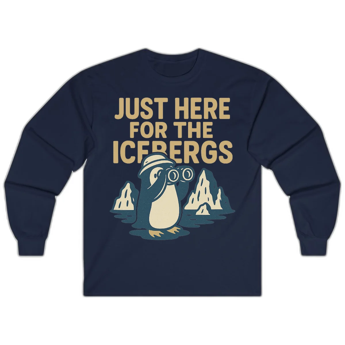 Just Here For The Icebergs Long Sleeve in Navy