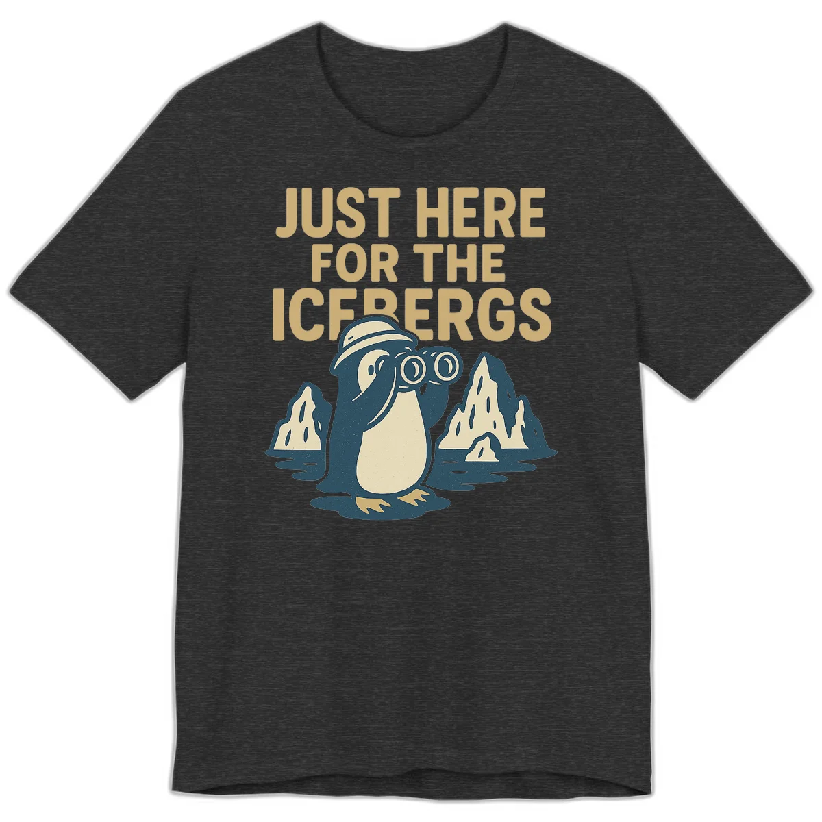 Just Here For The Icebergs Premium Tee in Dark Grey Heather