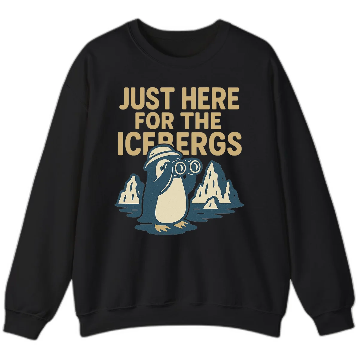 Just Here For The Icebergs Sweatshirt in Black