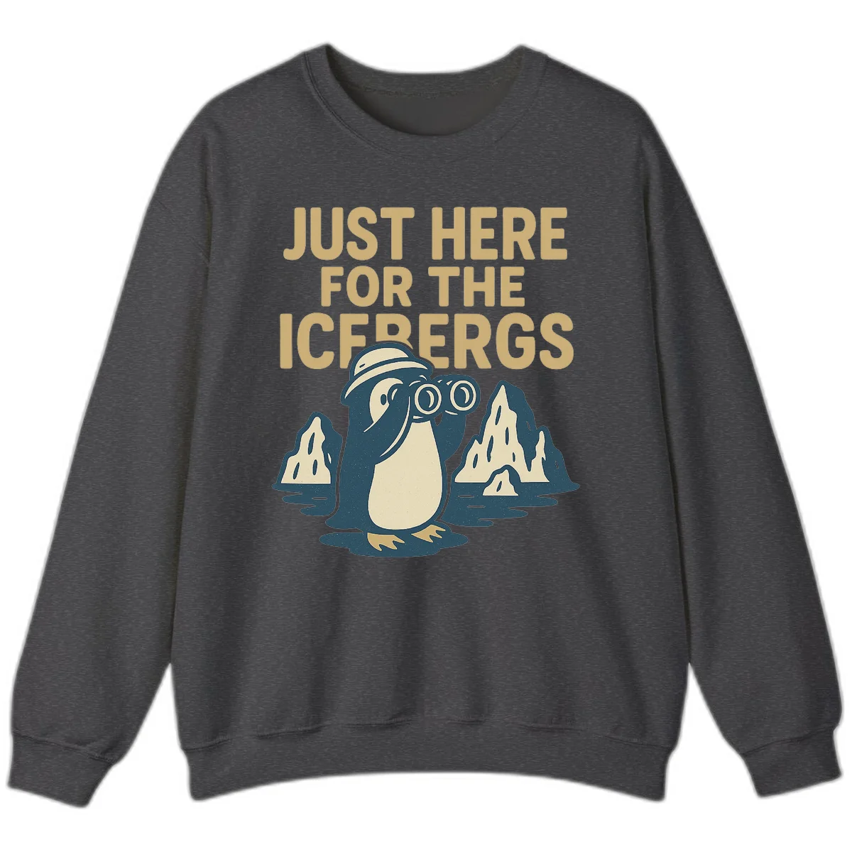Just Here For The Icebergs Sweatshirt in Dark Heather