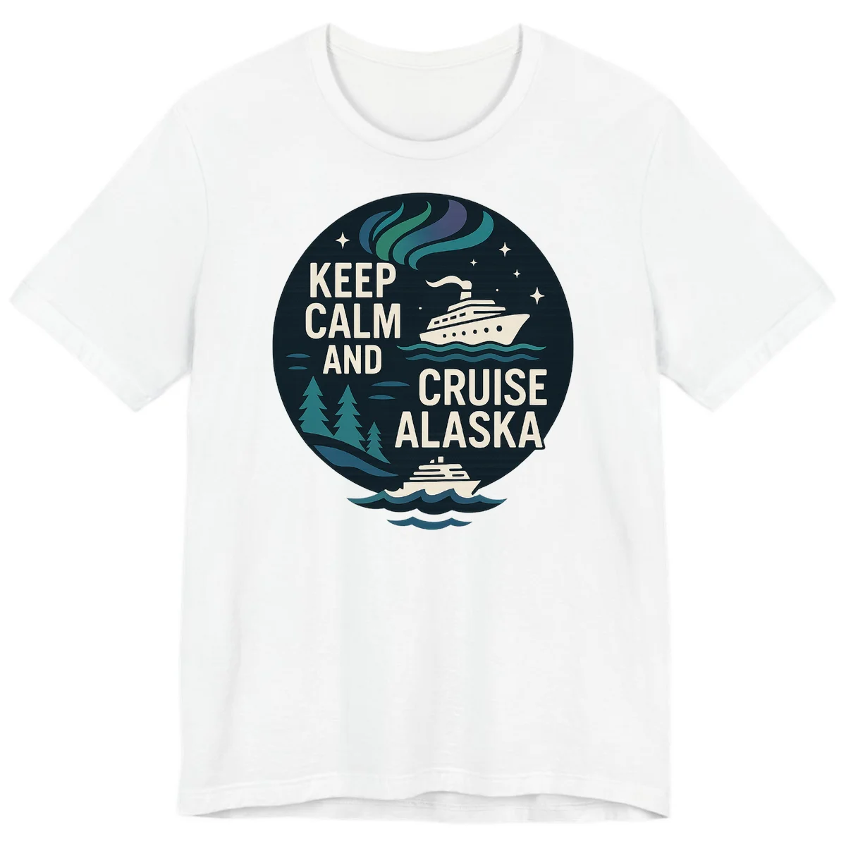 Keep Calm And Cruise Alaska Premium Tee in White