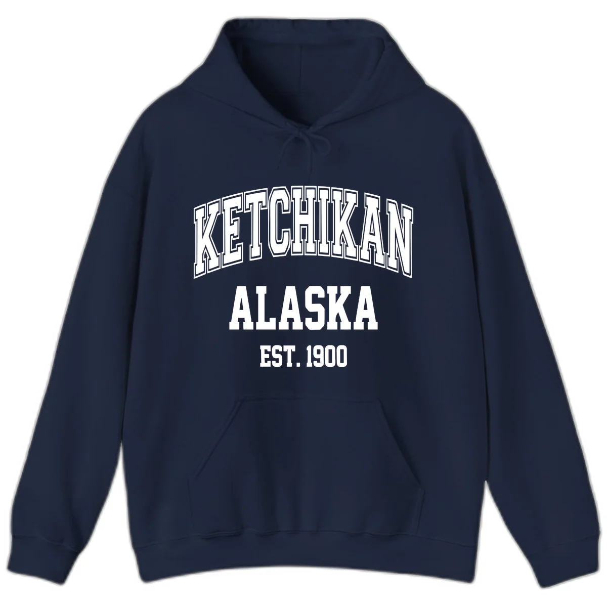 Ketchikan Alaska Est 1900 Hoodie in Navy