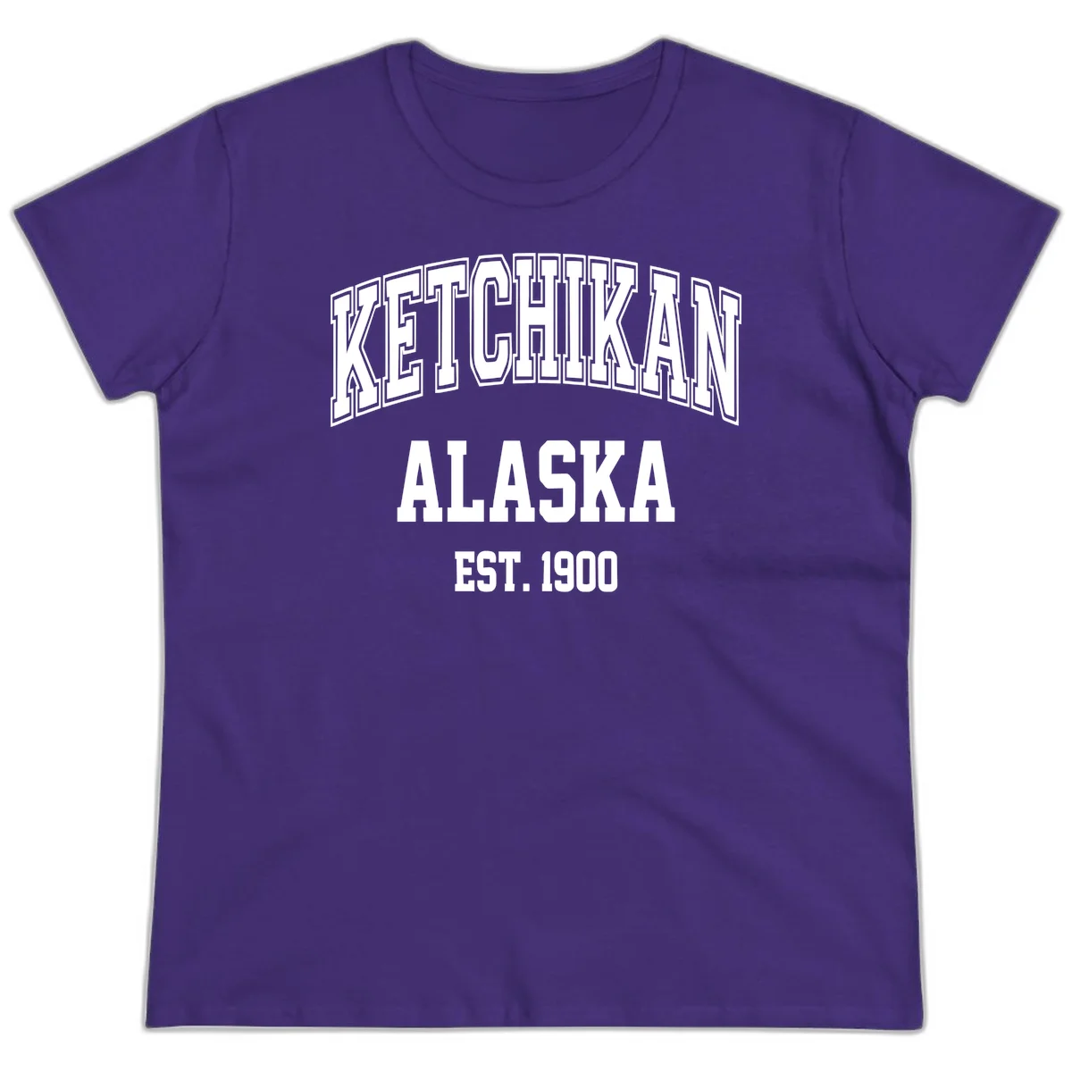 Ketchikan Alaska Est 1900 Ladies Tee in Purple
