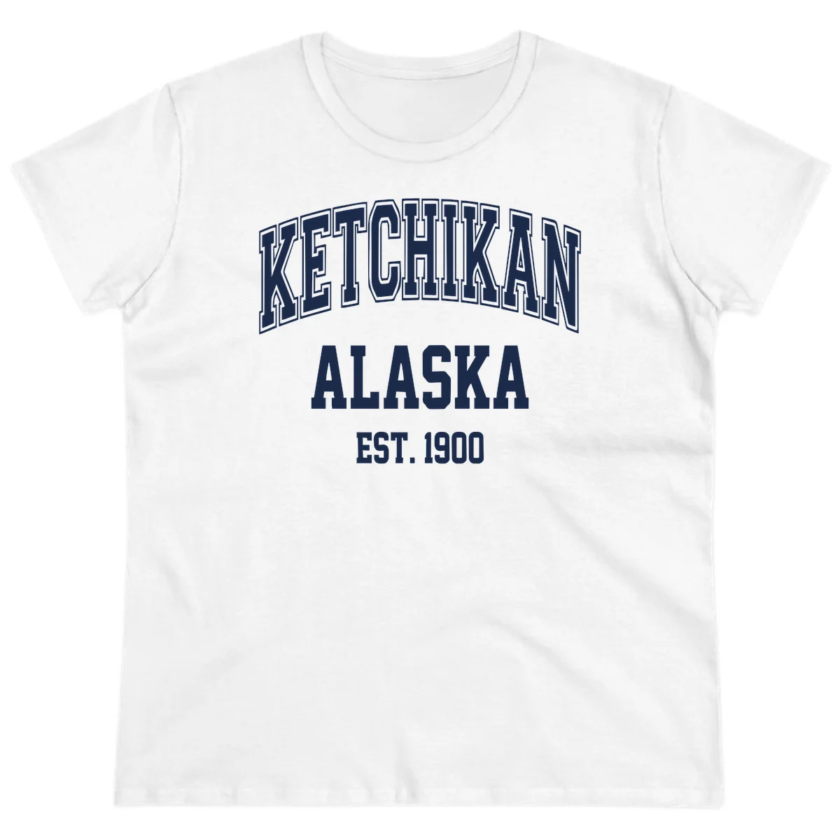 Ketchikan Alaska Est 1900 Ladies Tee in White