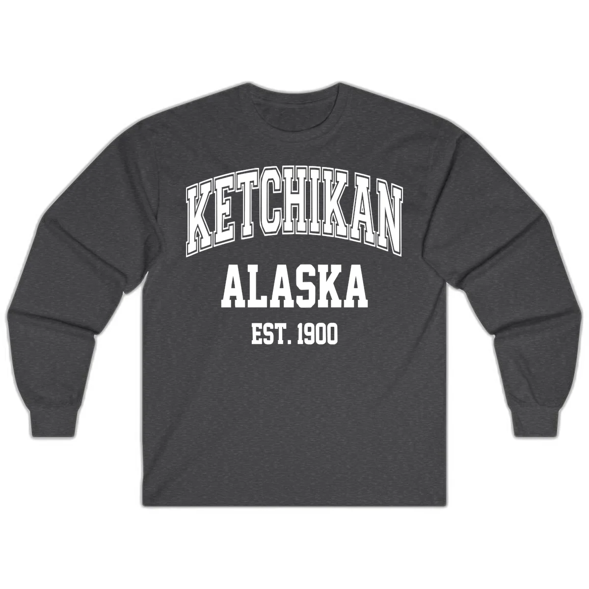 Ketchikan Alaska Est 1900 Long Sleeve in Dark Heather