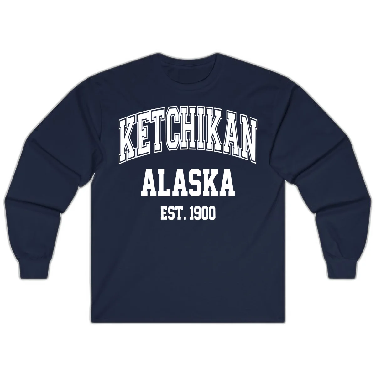Ketchikan Alaska Est 1900 Long Sleeve in Navy