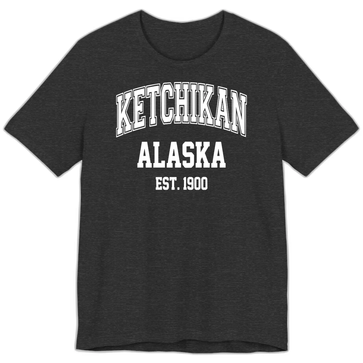 Ketchikan Alaska Est 1900 Premium Tee in Dark Grey Heather