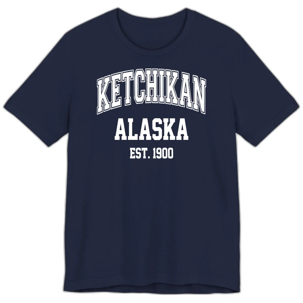 Ketchikan Alaska Est 1900 Premium Tee in Navy