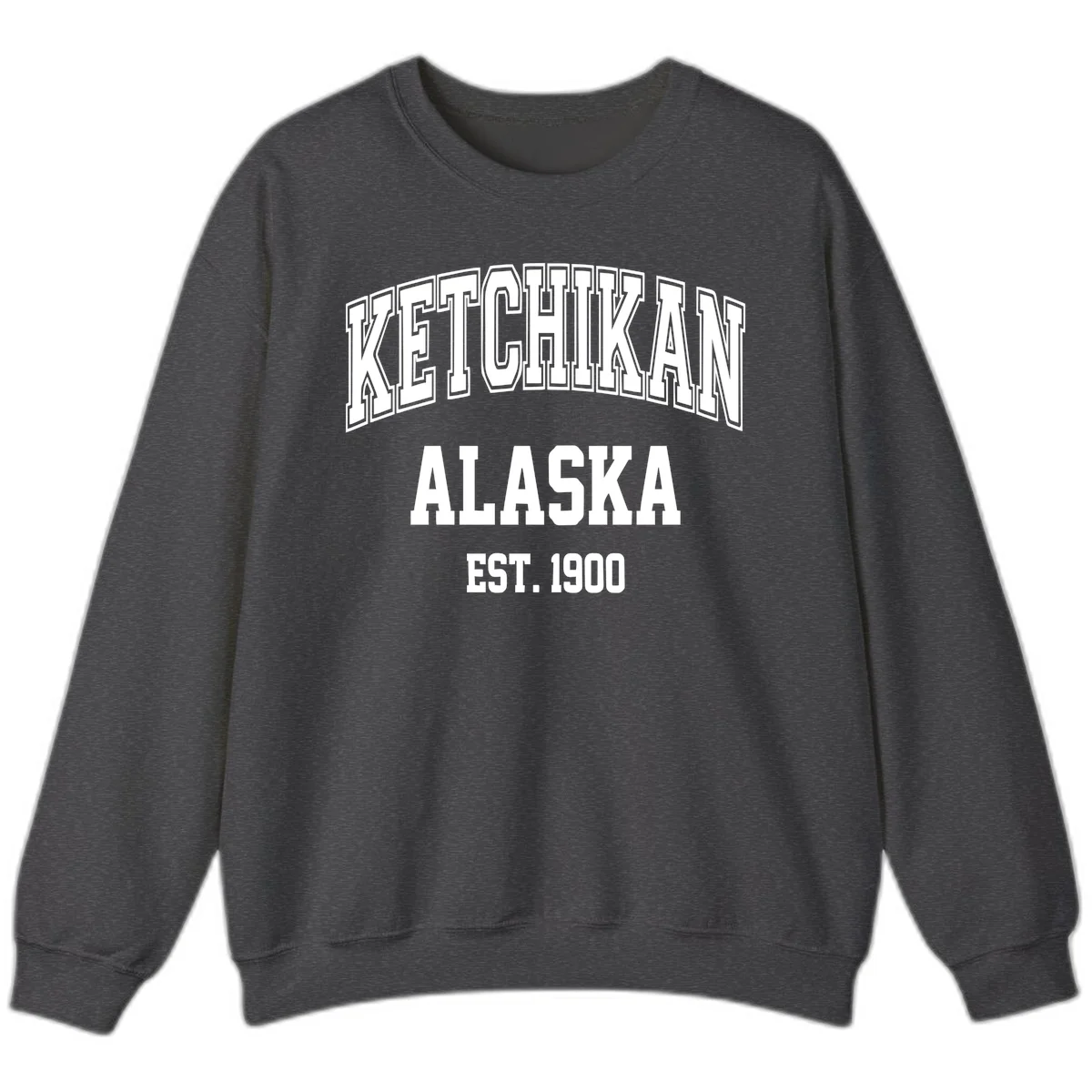 Ketchikan Alaska Est 1900 Sweatshirt in Dark Heather
