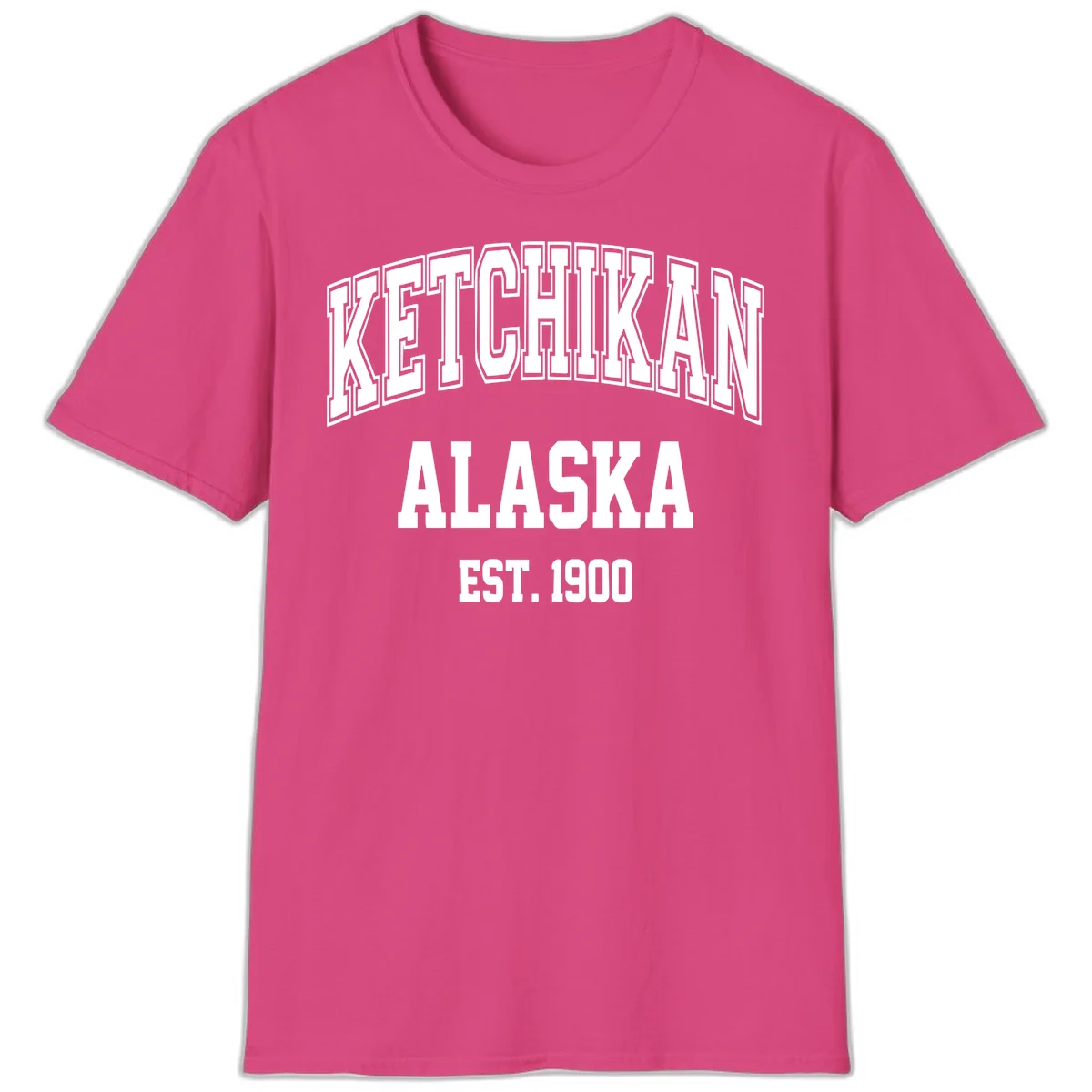 Ketchikan Alaska Est 1900 T-Shirt in Heliconia