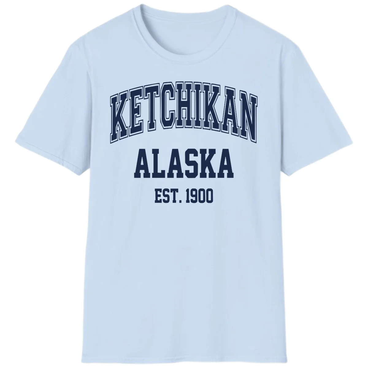 Ketchikan Alaska Est 1900 T-Shirt in Light Blue