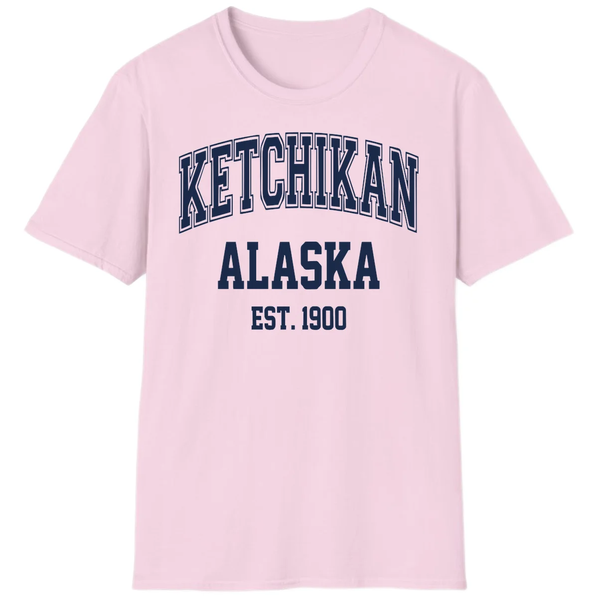 Ketchikan Alaska Est 1900 T-Shirt in Light Pink