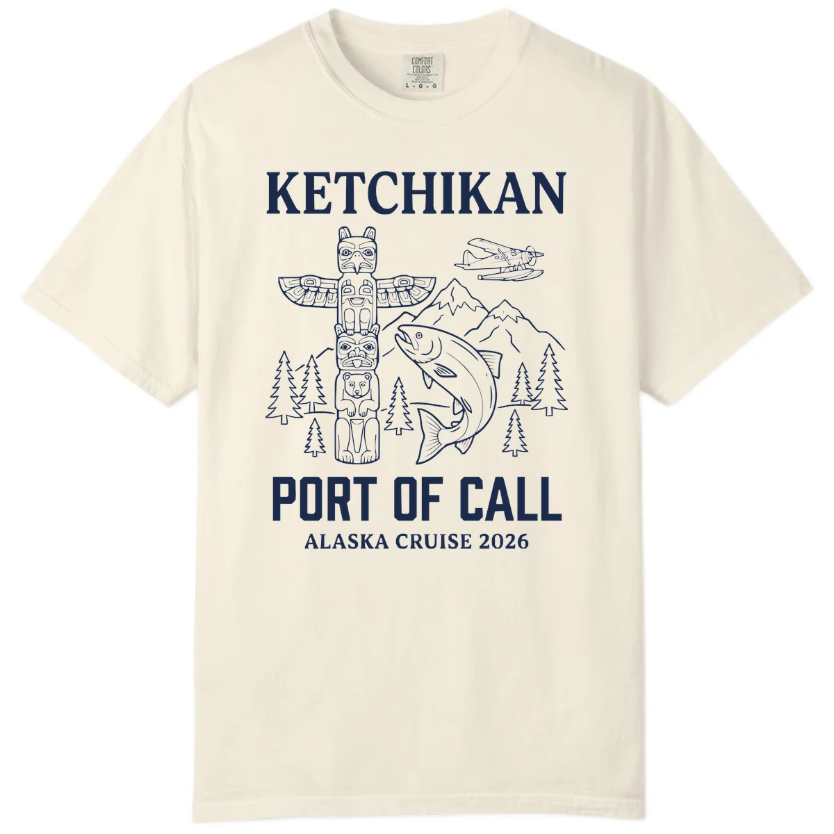 Ketchikan Port Of Call Alaska Cruise Comfort Color in Ivory