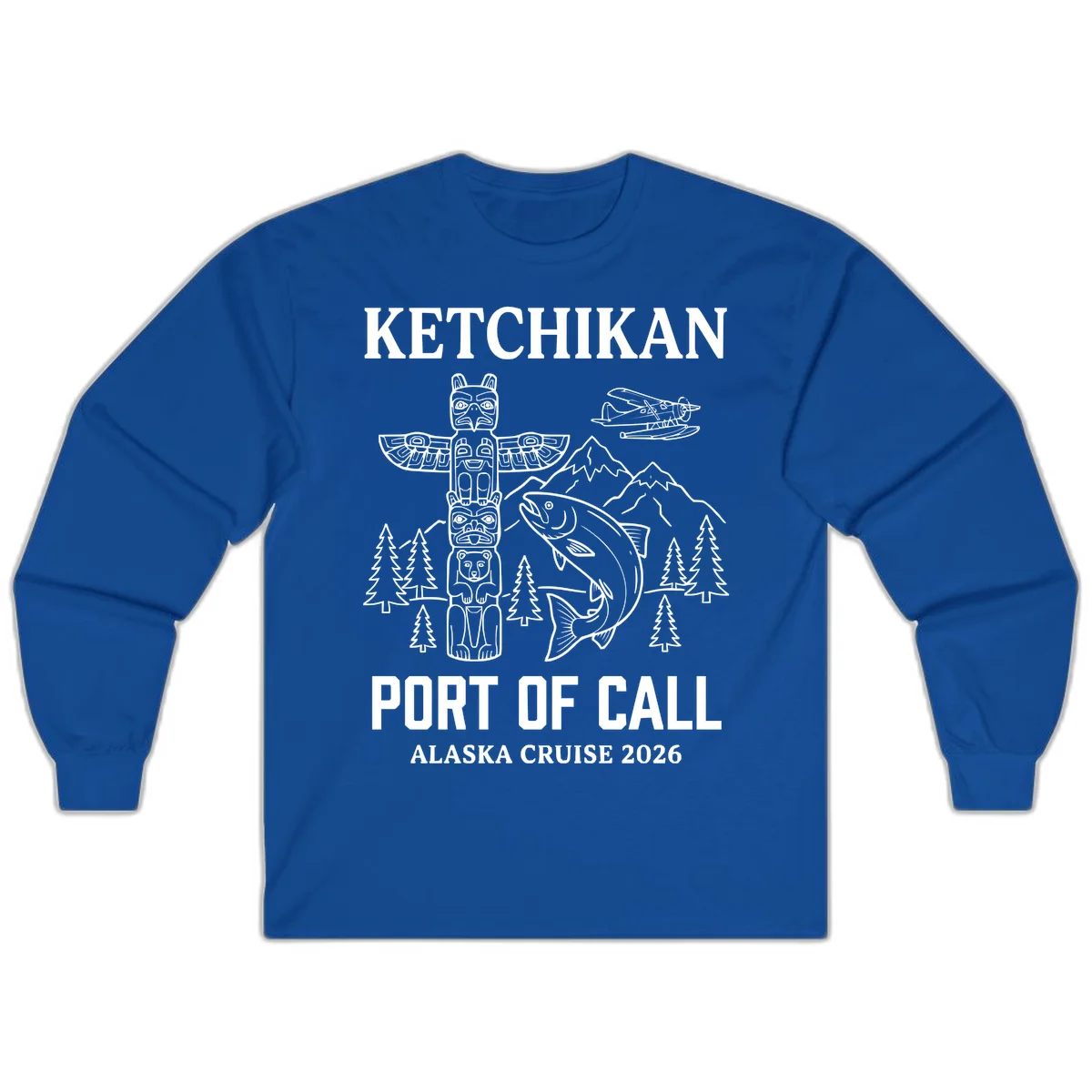Ketchikan Port Of Call Alaska Cruise Long Sleeve in Royal