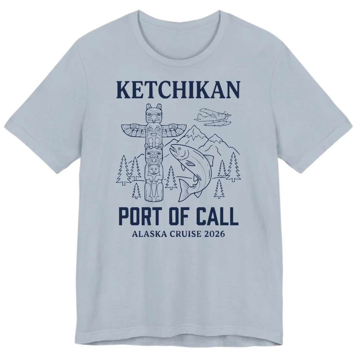 Ketchikan Port Of Call Alaska Cruise Premium Tee in Light Blue
