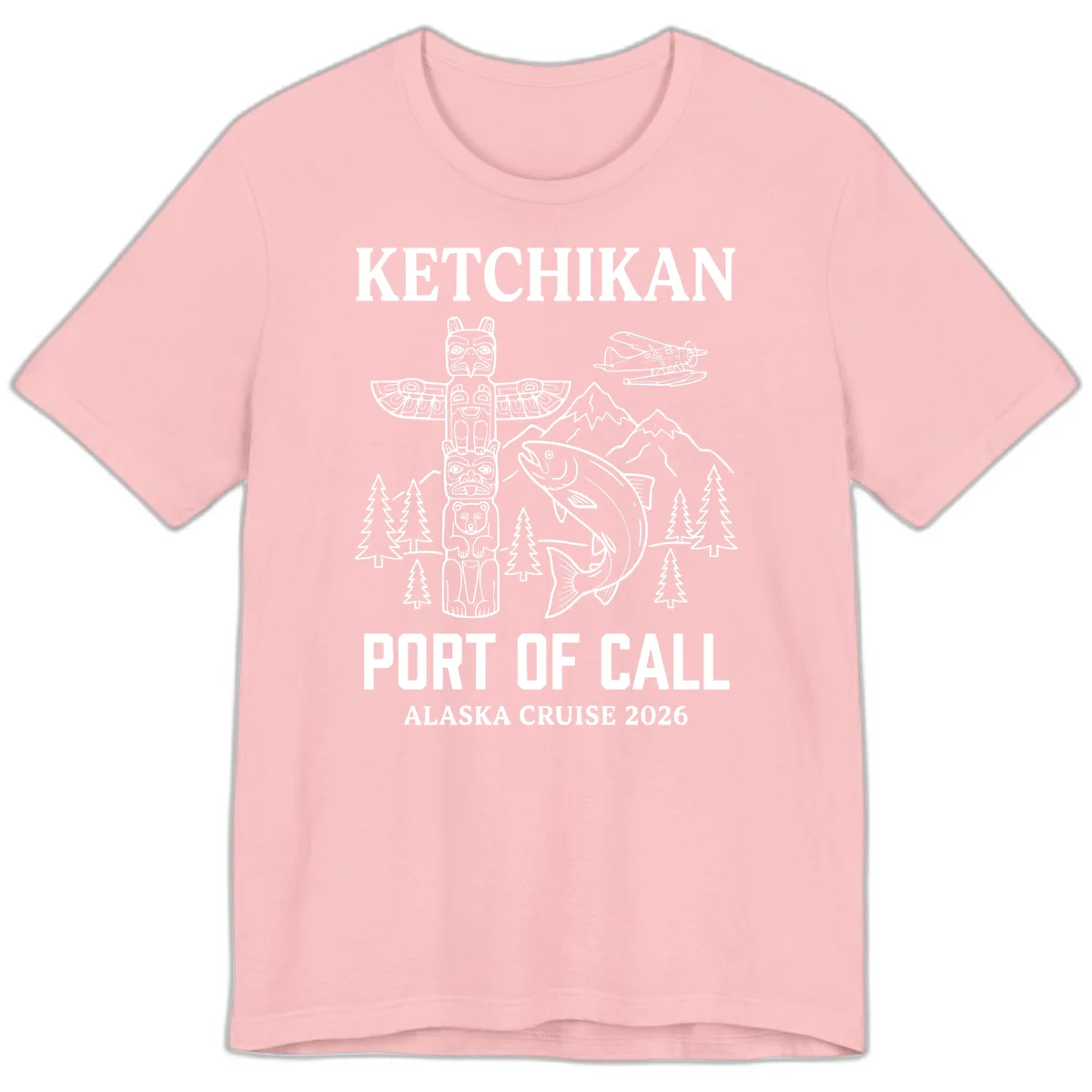 Ketchikan Port Of Call Alaska Cruise Premium Tee in Pink