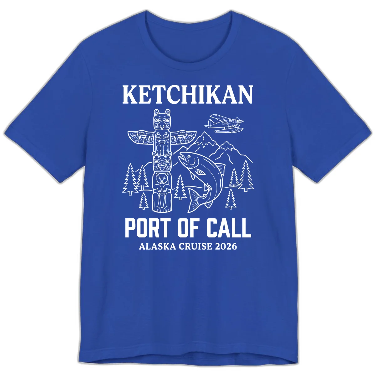 Ketchikan Port Of Call Alaska Cruise Premium Tee in True Royal