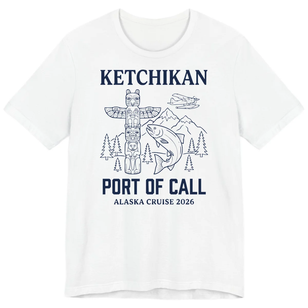 Ketchikan Port Of Call Alaska Cruise Premium Tee in White