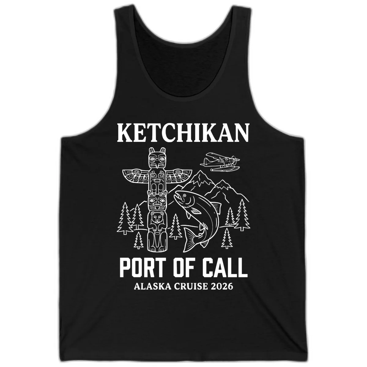 Ketchikan Port Of Call Alaska Cruise Tank in Black