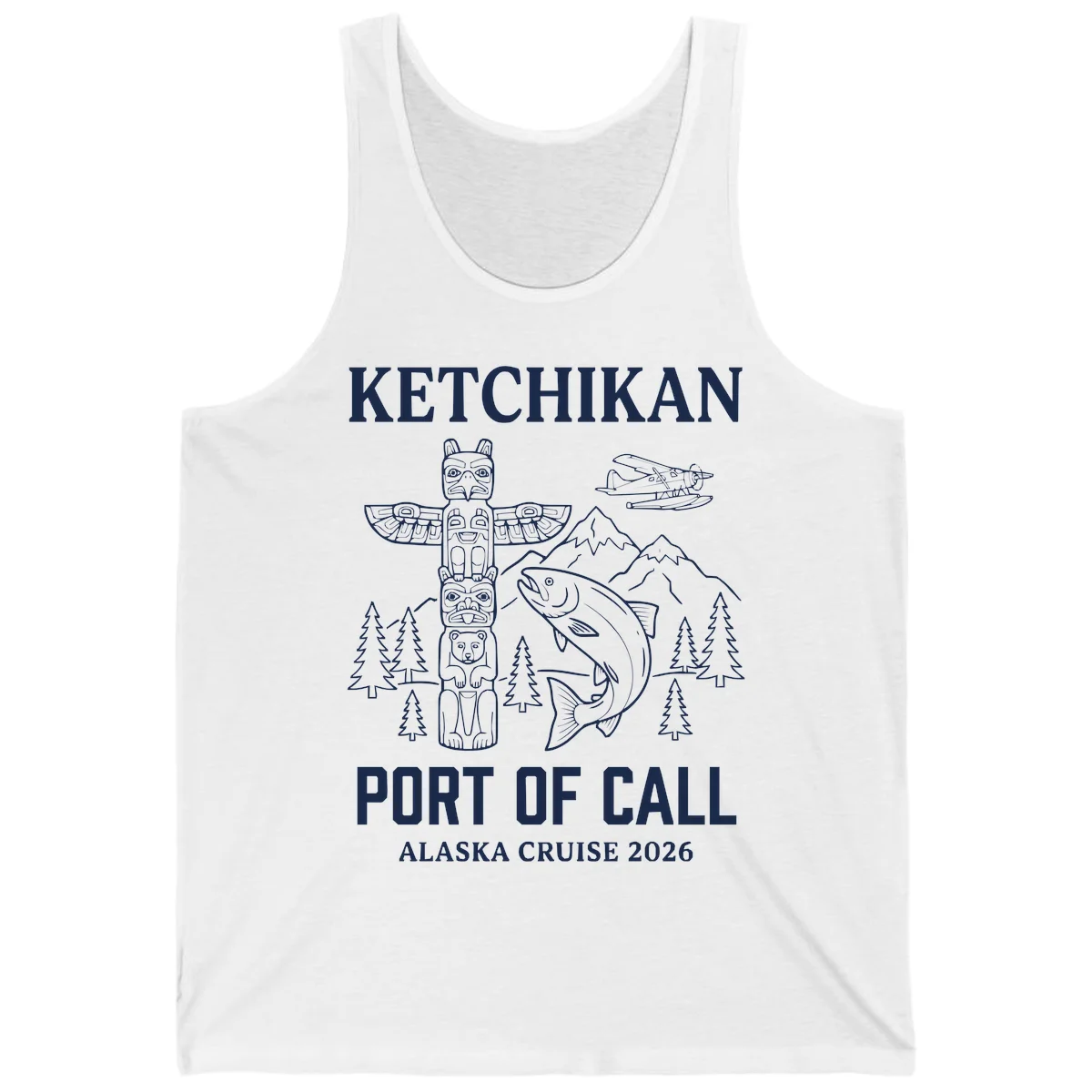 Ketchikan Port Of Call Alaska Cruise Tank in White