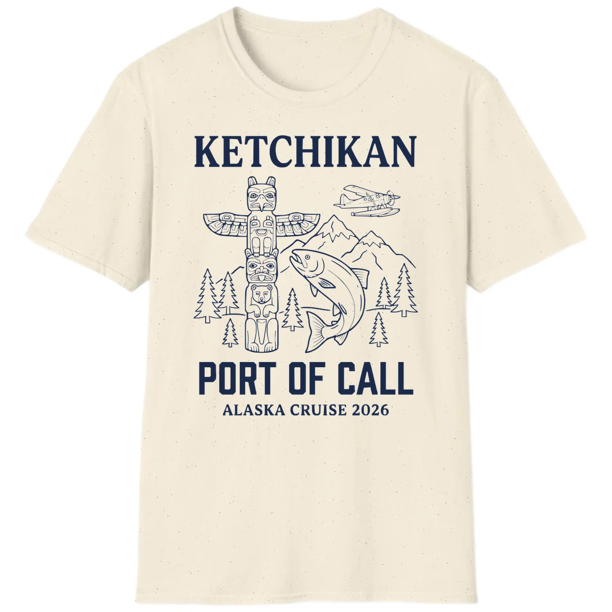 Ketchikan Port Of Call Alaska Cruise T-Shirt in Natural