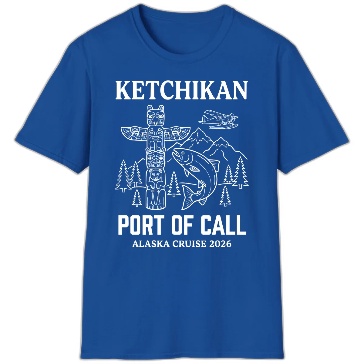 Ketchikan Port Of Call Alaska Cruise T-Shirt in Royal
