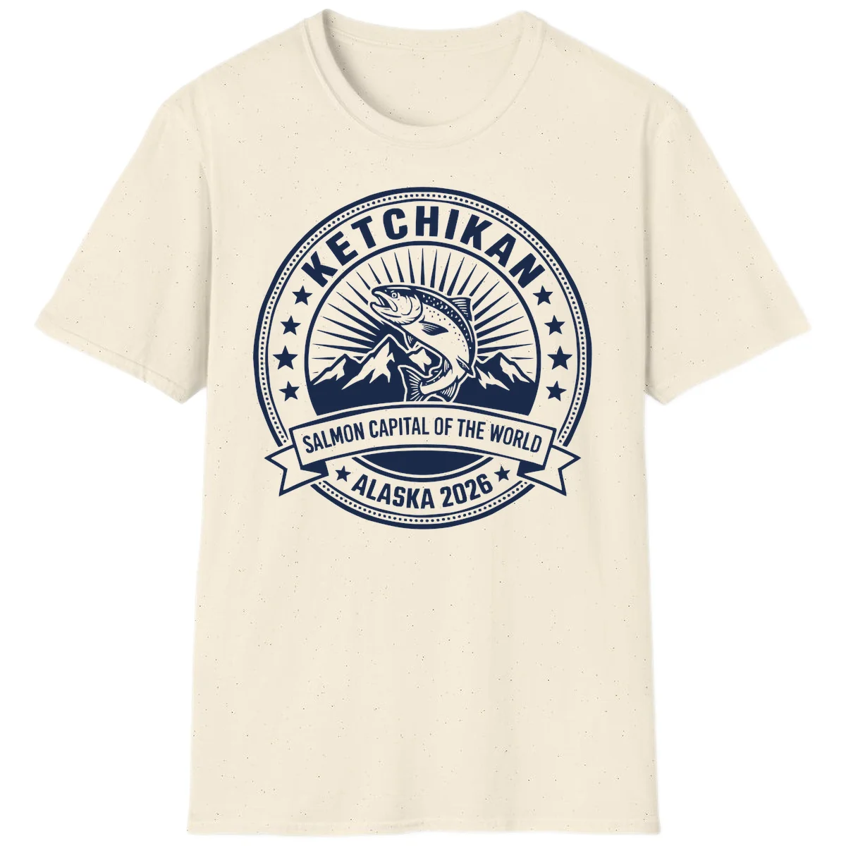 Ketchikan Salmon Capital Badge T-Shirt in Natural