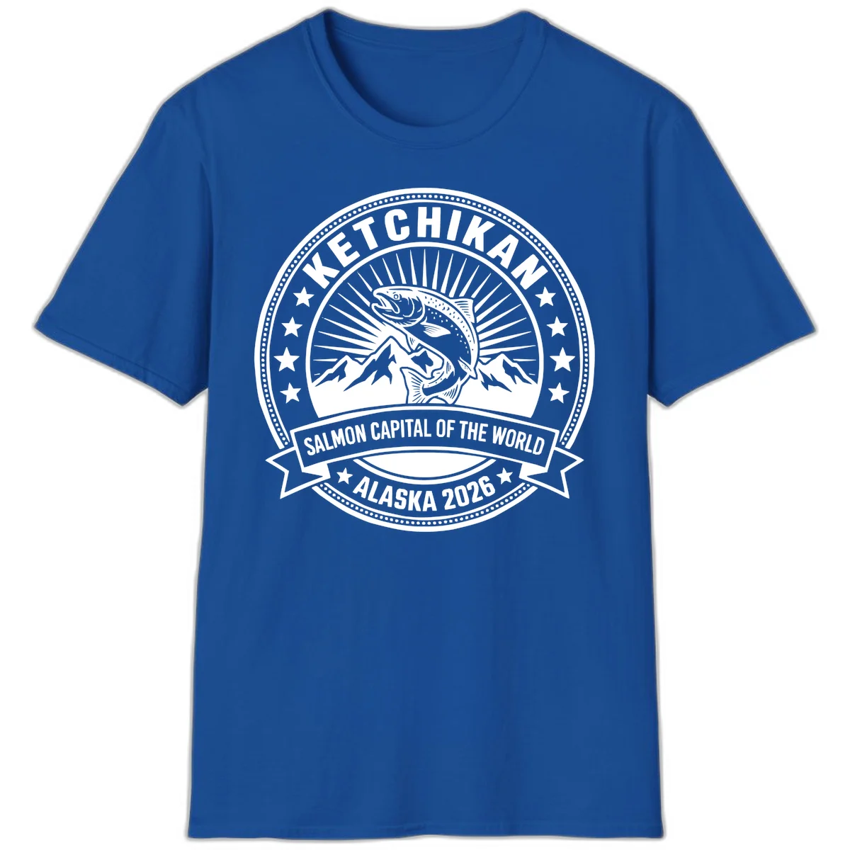 Ketchikan Salmon Capital Badge T-Shirt in Royal